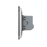 Intrerupator Dublu cu Revenire / Reset cu Touch LIVOLO - Serie Noua, gri, VL-FC2B-2G-2I - imagine 3