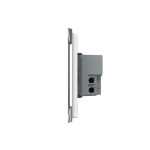 Intrerupator cu variator dublu cu touch Livolo din sticla, standard Italian, protocol ZigBee - Serie noua, alb, VL-FC2D1Z-3G-11 - imagine 3