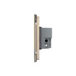 Intrerupator triplu cap scara / cap cruce cu touch Livolo cu rama din sticla, standard Italian - Serie noua, auriu, VL-FC3S-3AP-13 - imagine 3