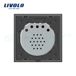 Intrerupator dublu cu revenire (reset) Livolo cu touch din sticla, gri, VL-C702H-15 - imagine 3