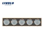 Intrerupator LIVOLO cu touch din sticla cu 5 intrerupatoare simple, auriu, BB-C7-5C1-13 - imagine 3