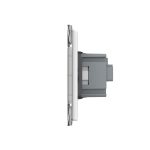 Priza dubla Livolo cu rama din sticla 4M, standard Italian, Serie noua, alb, VL-C9-2C1EU-11 - imagine 3