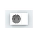 Priza simpla cu blank Livolo cu rama din sticla 3M, standard Italian, Serie noua, alb, VL-C9-C1EU-11 - imagine 3