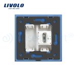 Priza simpla HDMI Livolo cu rama din sticla, albastru, VL-C791HD-19 - imagine 3