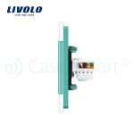 Priza dubla Telefon + Priza internet Livolo cu rama din sticla, verde, VL-C791TC-18 - imagine 3