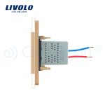 Priza USB Livolo cu rama din sticla, auriu, VL-C791USB-13 - imagine 3