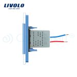 Priza USB Livolo cu rama din sticla, albastru, VL-C791USB-19 - imagine 3