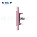 Priza simpla TV Livolo cu rama din sticla, roz, VL-C791V-17 - imagine 3
