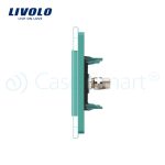 Priza simpla TV Livolo cu rama din sticla, verde, VL-C791V-18 - imagine 3