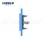 Priza simpla TV Livolo cu rama din sticla, albastru, VL-C791V-19 - imagine 3