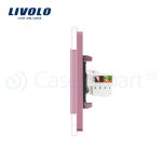 Priza dubla TV + priza internet Livolo cu rama din sticla, roz, VL-C791VC-17 - imagine 3