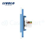 Priza dubla TV + priza internet Livolo cu rama din sticla, albastru, VL-C791VC-19 - imagine 3