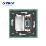 Priza cu mufa VGA tata 15 pini Livolo cu rama din sticla, verde, VL-C791VG2-18 - imagine 3