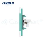 Priza dubla TV + Telefon Livolo cu rama din sticla, verde, VL-C791VT-18 - imagine 3