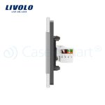Priza dubla internet Livolo cu rama din sticla, gri, VL-C792C-15 - imagine 3