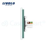 Priza dubla internet Livolo cu rama din sticla, verde, VL-C792C-18 - imagine 2