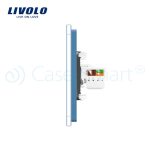 Priza dubla internet Livolo cu rama din sticla, albastru, VL-C792C-19 - imagine 2