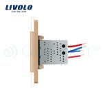 Priza dubla USB Livolo cu rama din sticla, auriu, VL-C792USB-13 - imagine 3