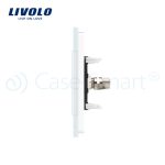 Priza dubla TV Livolo cu rama din sticla, alb, VL-C792V-11 - imagine 3
