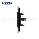 Priza dubla TV Livolo cu rama din sticla, negru, VL-C792V-12 - imagine 3