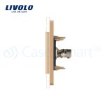 Priza dubla TV Livolo cu rama din sticla, auriu, VL-C792V-13 - imagine 3
