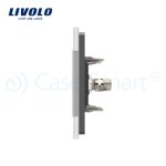 Priza dubla TV Livolo cu rama din sticla, gri, VL-C792V-15 - imagine 3