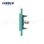 Priza dubla TV Livolo cu rama din sticla, verde, VL-C792V-18 - imagine 3