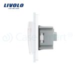 Priza dubla Livolo cu rama din sticla si capac de protectie rezistent la apa, alb, VL-C7C2EUWF-11 - imagine 3