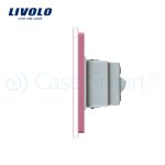 Priza dubla module inguste Livolo cu rama din sticla - standard german, roz, VL-C9-C2IT-17 - imagine 3