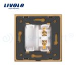 Priza redare sunet LIVOLO cu rama din sticla, auriu, C7-91A-13 - imagine 4