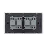 Priza dubla Livolo cu rama din sticla 4M, standard Italian, Serie noua, alb, VL-C9-2C1EU-11 - imagine 4