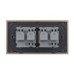 Priza dubla Livolo cu rama din sticla 4M, standard Italian, Serie noua, auriu, VL-C9-2C1EU-13 - imagine 4