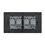 Priza dubla Livolo cu rama din sticla 4M, standard Italian, Serie noua, negru, VL-C9-2C1EU-12 - imagine 4