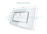 Priza dubla Telefon Livolo cu rama din sticla - standard italian, alb, VL-C392T-81 - imagine 2