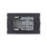 Priza simpla cu blank Livolo cu rama din sticla 3M, standard Italian, Serie noua, alb, VL-C9-C1EU-11 - imagine 4