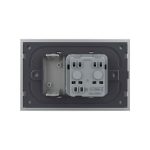 Priza simpla cu blank Livolo cu rama din sticla 3M, standard Italian, Serie noua, gri, VL-C9-C1EU-15 - imagine 4