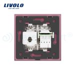 Priza dubla Telefon + Priza internet Livolo cu rama din sticla, roz, VL-C791TC-17 - imagine 4