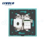 Priza dubla Telefon + Priza internet Livolo cu rama din sticla, verde, VL-C791TC-18 - imagine 4