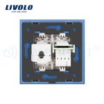 Priza dubla Telefon + Priza internet Livolo cu rama din sticla, albastru, VL-C791TC-19 - imagine 4