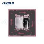 Priza simpla audio Livolo cu rama din sticla, roz, VL-C791AD-17 - imagine 4