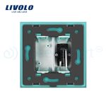 Priza simpla audio Livolo cu rama din sticla, verde, VL-C791AD-18 - imagine 4