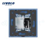 Priza simpla audio Livolo cu rama din sticla, albastru, VL-C791AD-19 - imagine 4