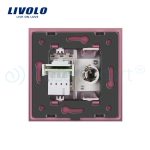 Priza dubla TV + Telefon Livolo cu rama din sticla, roz, VL-C791VT-17 - imagine 4