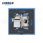 Priza dubla TV + Telefon Livolo cu rama din sticla, albastru, VL-C791VT-19 - imagine 4