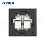 Priza dubla Telefon Livolo cu rama din sticla, gri, VL-C792T-15 - imagine 4