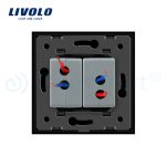 Priza dubla USB Livolo cu rama din sticla, negru, VL-C792USB-12 - imagine 4