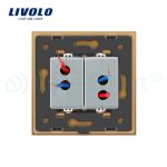 Priza dubla USB Livolo cu rama din sticla, auriu, VL-C792USB-13 - imagine 4