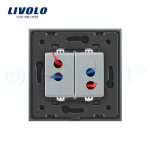 Priza dubla USB Livolo cu rama din sticla, gri, VL-C792USB-15 - imagine 4