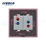 Priza dubla USB Livolo cu rama din sticla, roz, VL-C792USB-17 - imagine 4