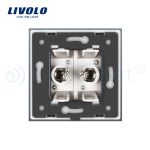 Priza dubla TV Livolo cu rama din sticla, alb, VL-C792V-11 - imagine 4
